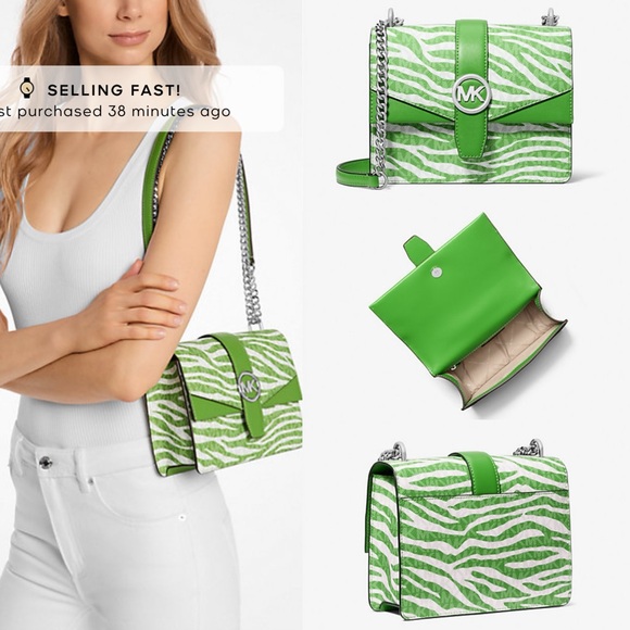 NWT Michael Kors | Greenwich Small Animal Print Logo Crossbody Bag $498 - Picture 1 of 3